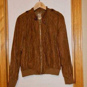 Ruff Hewn Faux Suede Bomber Jacket